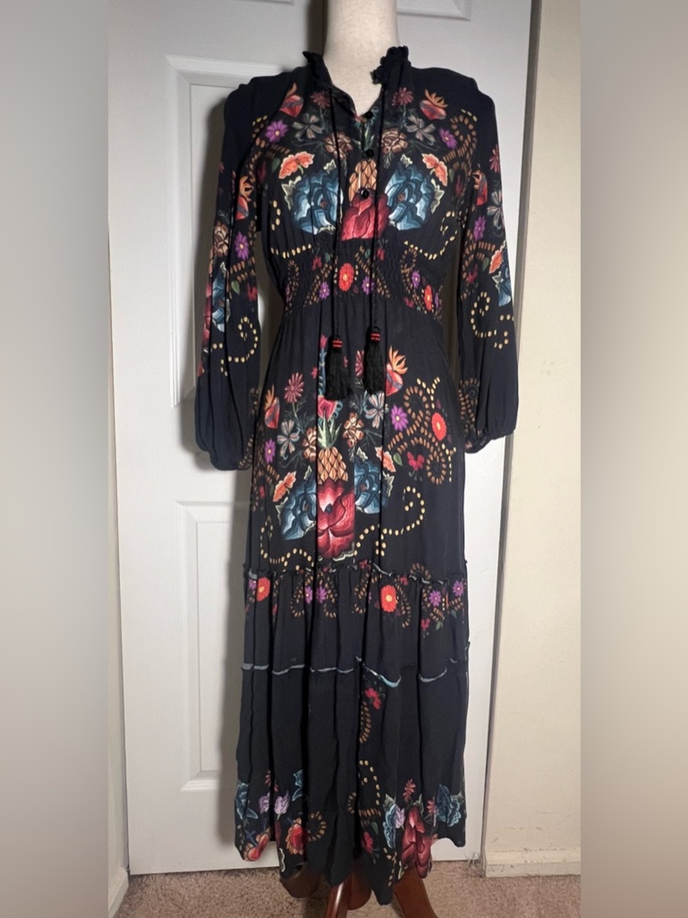 Farm Rio by Anthropology Smocked Floral Dures - Picture 8 of 12